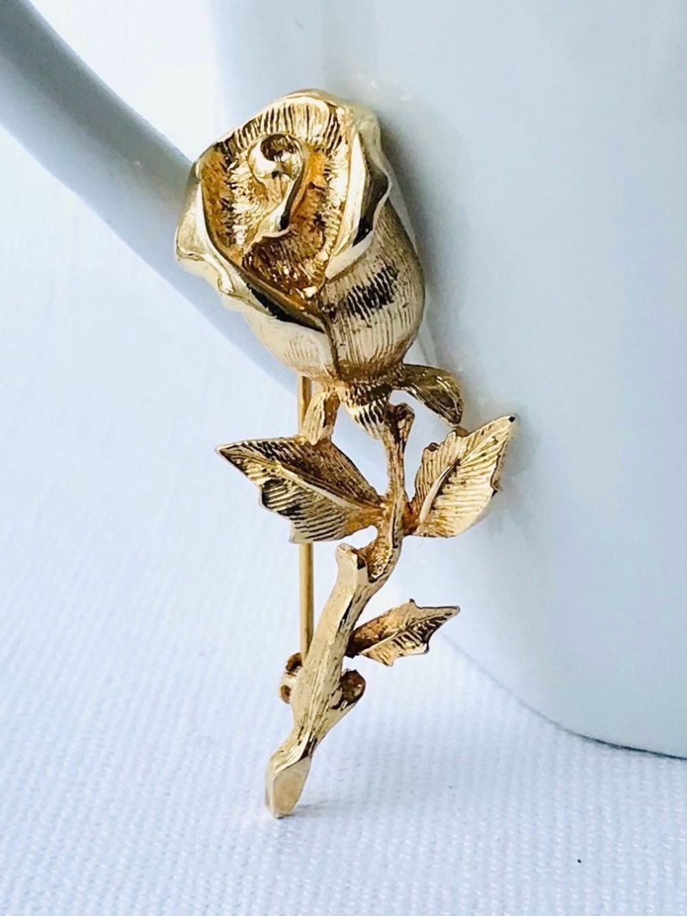 Vintage Gold Rose  Brooch by NEW VIEW